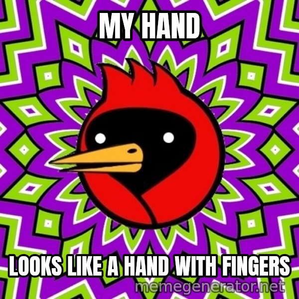 Omsk Crow meme: my hand / looks like a hand with fingers