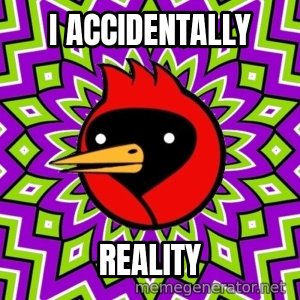 Omsk Crow meme: I ACCIDENTALLY / REALITY