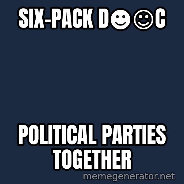 Katainen Perkele meme: six-pack   D☻☺c / political     parties    together