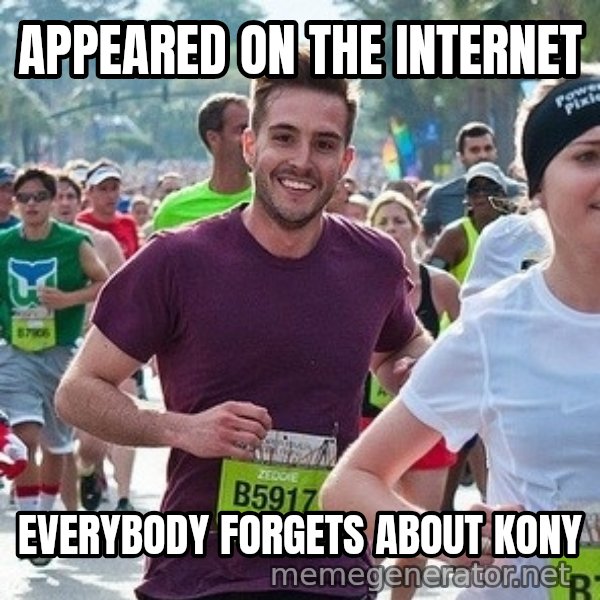 Ridiculously photogenic guy (Zeddie) meme: Appeared on the internet / Everybody forgets about kony