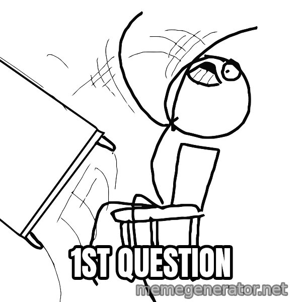 Desk Flip Rage Guy meme: 1st Question