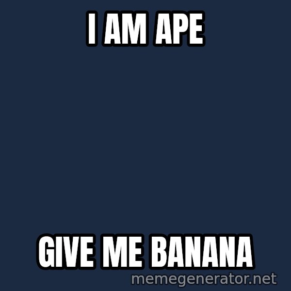 Katainen Perkele meme: I  am   ape / give     me    banana