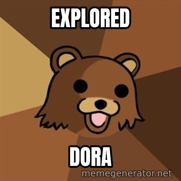 Pedobear meme: explored / dora