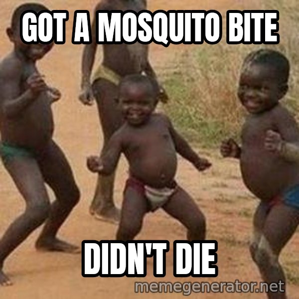 african children dancing meme: GOT A MOSQUITO BITE / DIDN'T DIE
