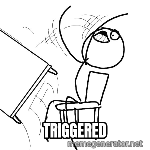 Desk Flip Rage Guy meme: triggered