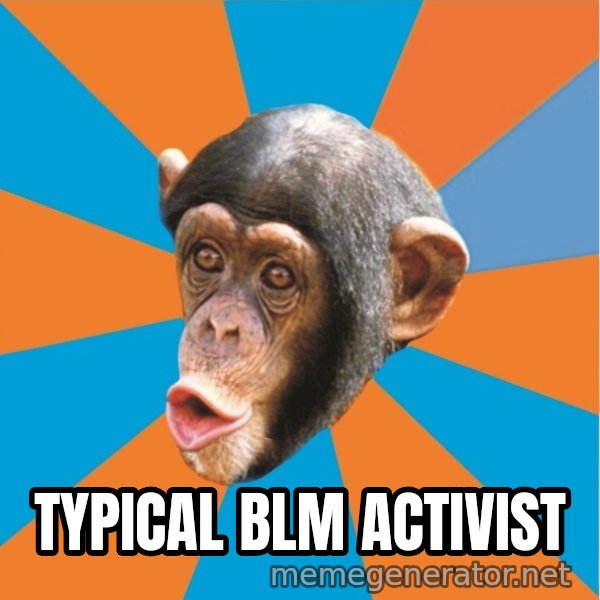 Stupid Monkey meme: typical blm activist