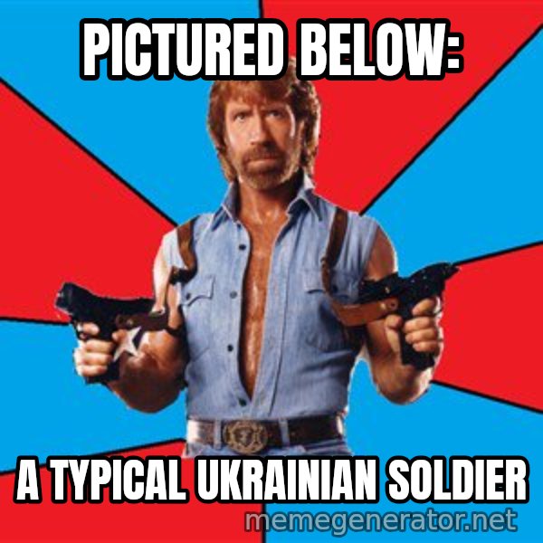 Chuck Norris  meme: Pictured below: / A typical Ukrainian Soldier
