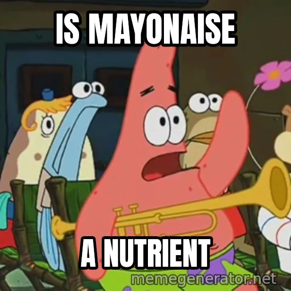 Is Mayonnaise an Instrument? meme: IS MAYONAISE / A NUTRIENT