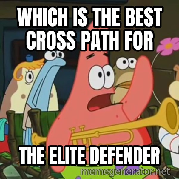Is Mayonnaise an Instrument? meme: WHICH IS THE BEST CROSS PATH FOR / THE ELITE DEFENDER