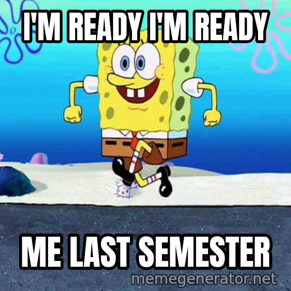 I'm Ready! meme: I'M READY I'M READY / ME LAST SEMESTER