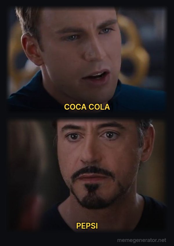 Civil War: Pick a Side meme: COCA COLA / PEPSI