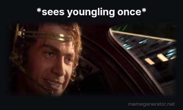 This Is Where the Fun Begins meme: *sees youngling once*