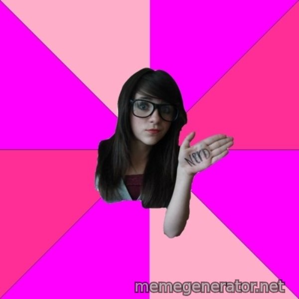 Idiot Nerd Girl meme template