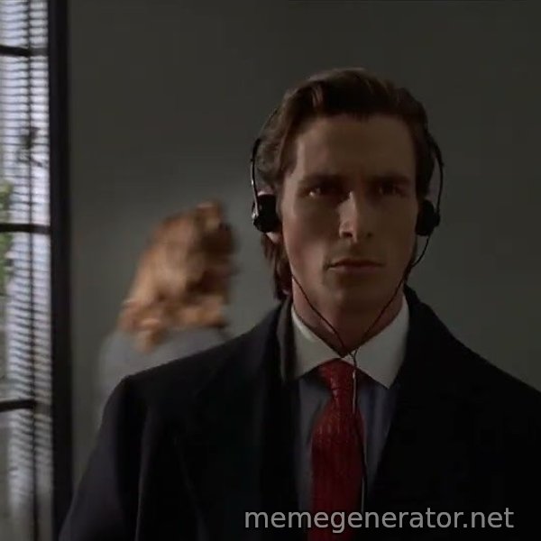 Patrick Bateman Walking meme template