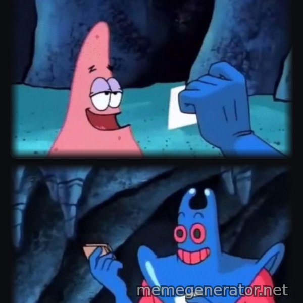 Patrick Not My Wallet meme template