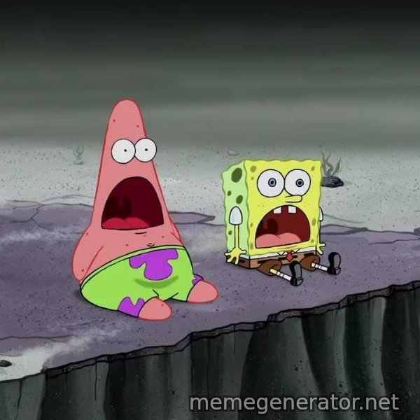 Surprised Patrick and SpongeBob meme template