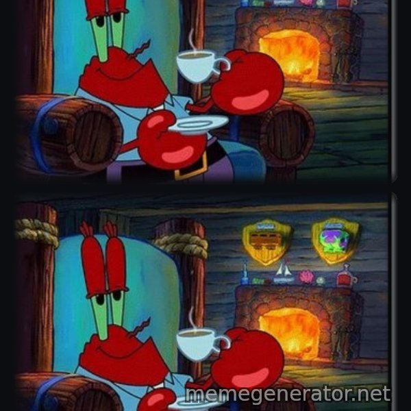 Shocked Mr. Krabs meme template