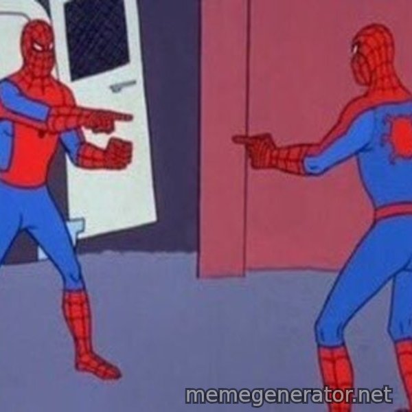 Spider-Man Pointing at Spider-Man meme template