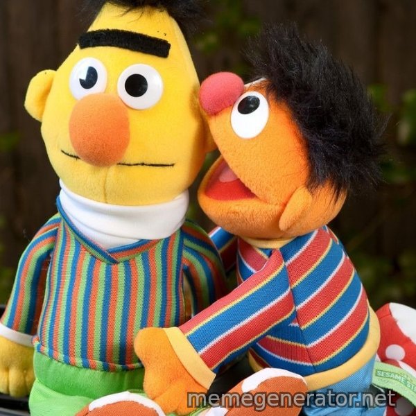 Ernie Whispers To Bert meme template