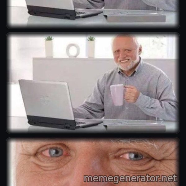 Harold Three Panels, Grin meme template