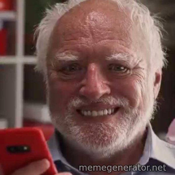 Harold and His Smartphone meme template