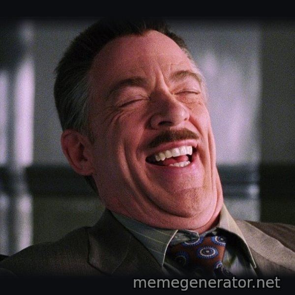 J. Jonah Jameson Laughing meme template