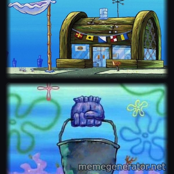 Krusty Krab vs. Chum Bucket meme template
